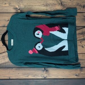 Hollister Vintage Sweater Penguins Kissing GUC Size S